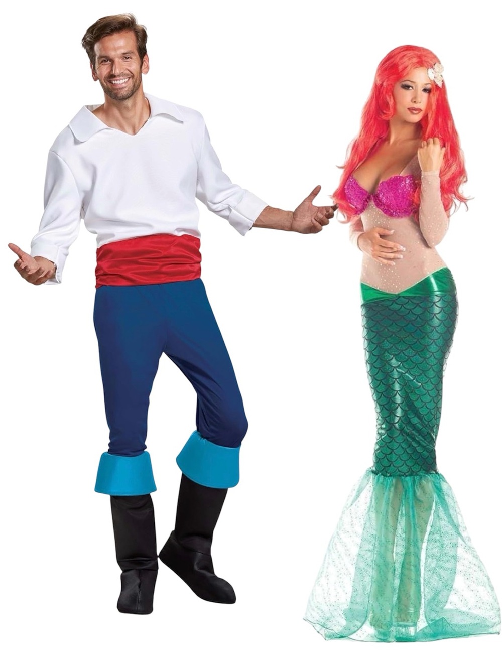 🧜♀️ The Little Mermaid (Size 4-6) & Prince Eric (Medium) Couples Halloween Set